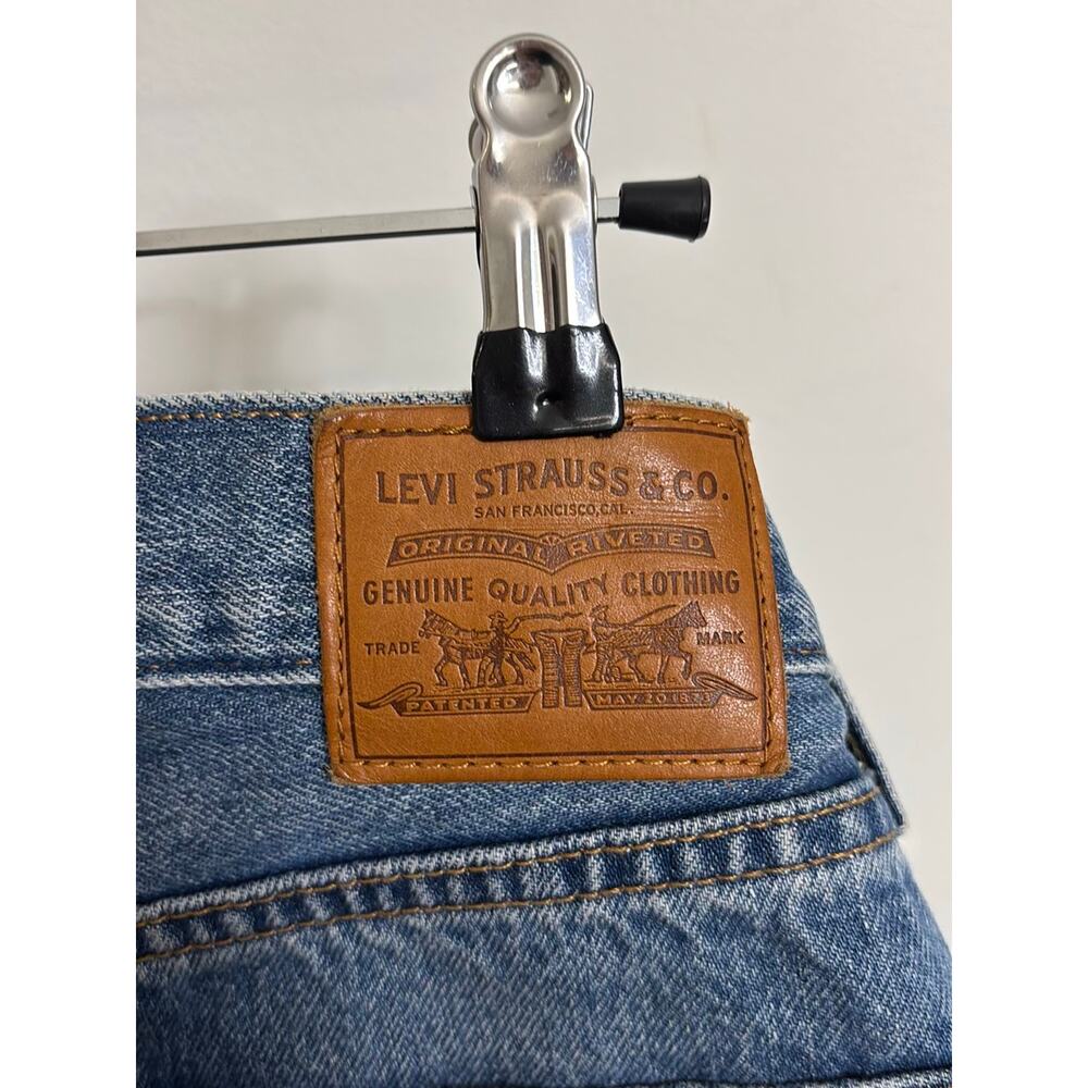Levi's Skirt Womens 28 Blue Jean Denim Deconstructed Mini Button Fly Raw Hem - Picture 3 of 9